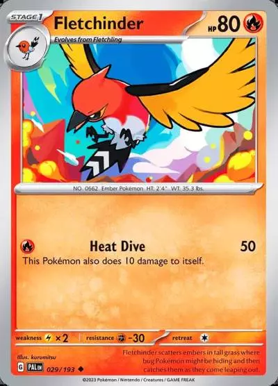 Fletchinder 29/193 Paldea Evolved Pokemon card