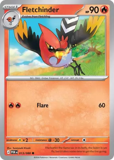 Fletchinder 13/88 Perfect Order Pokemon card