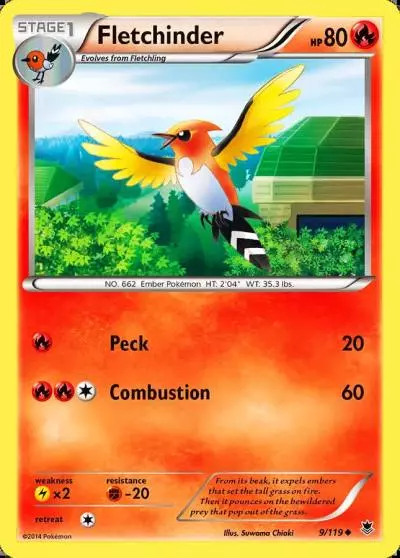 Fletchinder 9/119 Phantom Forces Pokemon card