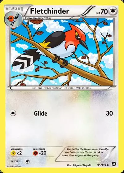 Fletchinder 95/114 Steam Siege Pokemon card