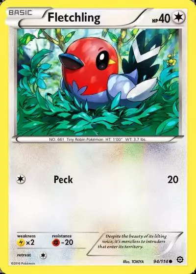 Fletchling 94/114 Steam Siege Pokemon card
