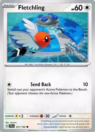 Fletchling 121/142 Stellar Crown Pokemon card