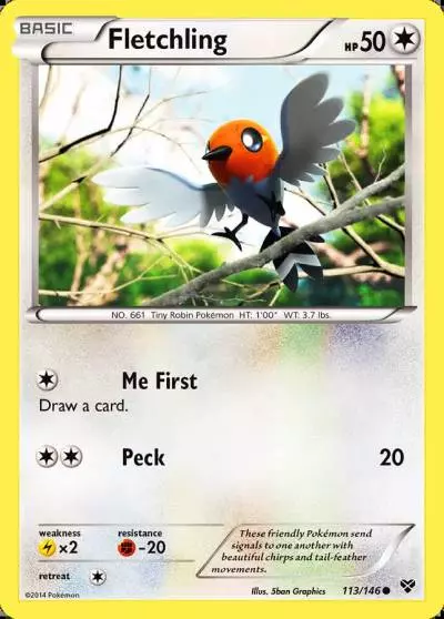 Fletchling 113/146 XY Pokemon card