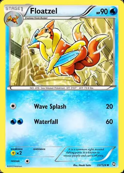 Floatzel 33/124 Dragons Exalted Pokemon card