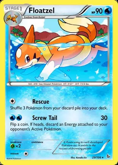 Floatzel 29/106 Flashfire Pokemon card