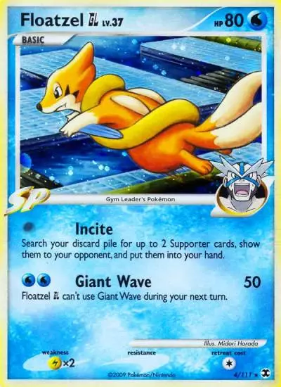 Floatzel GL 4/111 Rising Rivals Pokemon card
