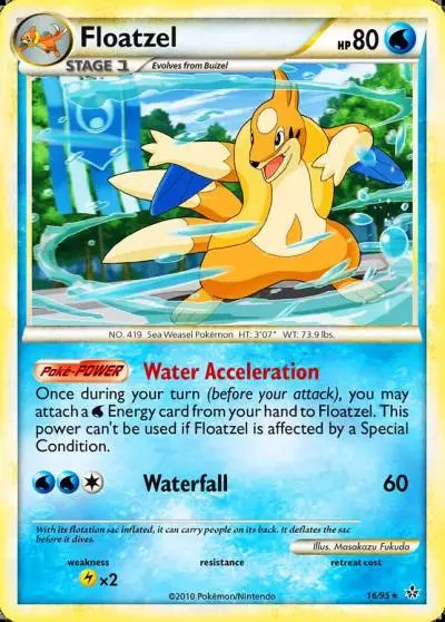 Floatzel 16/95 HS—Unleashed Pokemon card