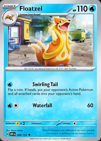 Floatzel 49/197 Obsidian Flames Pokemon card