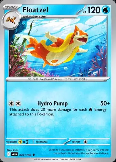 Floatzel 47/198 Scarlet & Violet Pokemon card