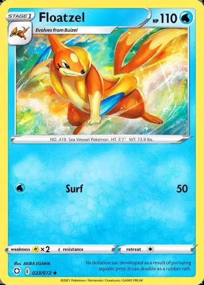Floatzel 23/72 Shining Fates Pokemon card