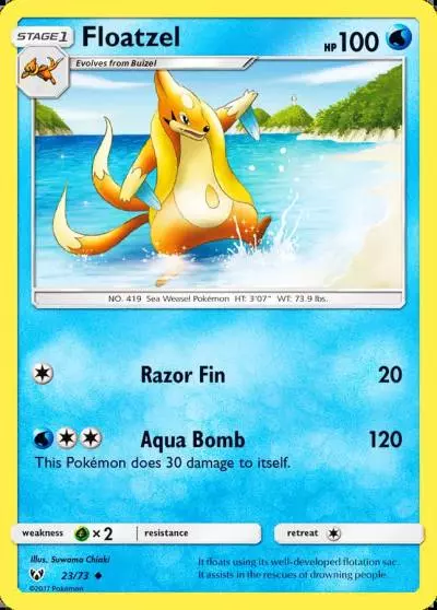 Floatzel 23/73 Shining Legends Pokemon card