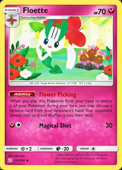 Floette 151/236 Cosmic Eclipse Pokemon card