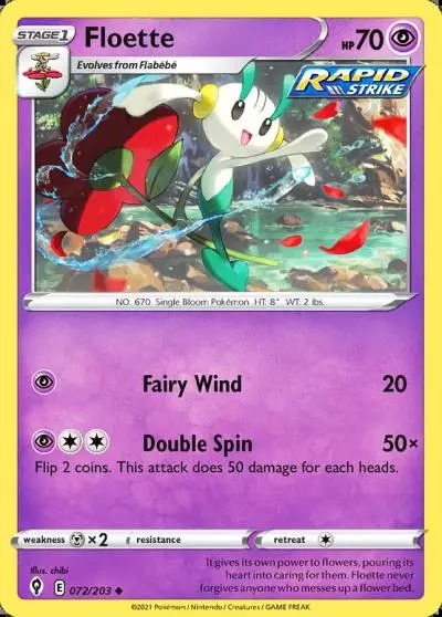Floette 72/203 Evolving Skies Pokemon card