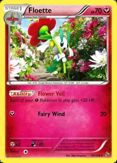 Floette 64/106 Flashfire Pokemon card