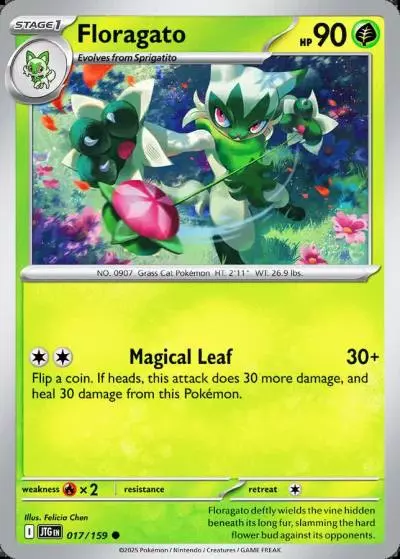 Floragato 17/159 Journey Together Pokemon card