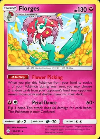 Florges 152/236 Cosmic Eclipse Pokemon card