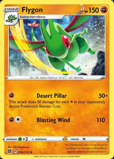 Flygon 76/172 Brilliant Stars Pokemon card