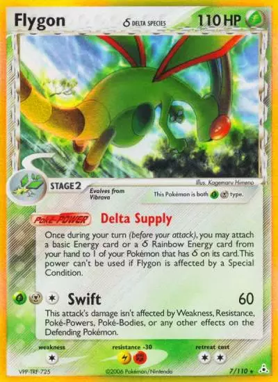Flygon δ 7/110 Holon Phantoms Pokemon card