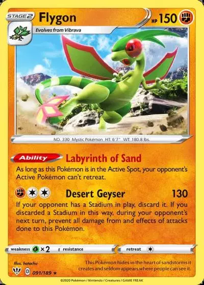 Flygon 91/189 Darkness Ablaze Pokemon card