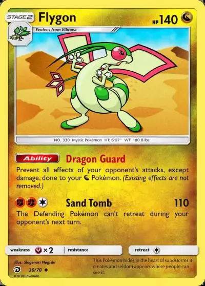 Flygon 39/70 Dragon Majesty Pokemon card