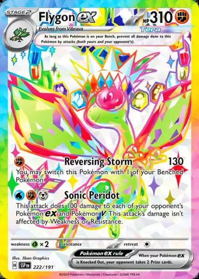 Flygon ex 222/191 Surging Sparks Pokemon card