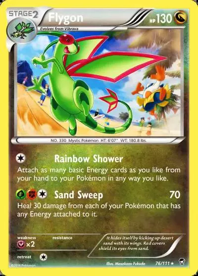 Flygon 76/111 Furious Fists Pokemon card