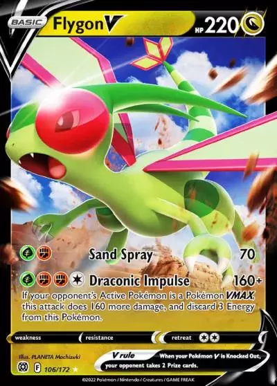 Flygon V 106/172 Brilliant Stars Pokemon card