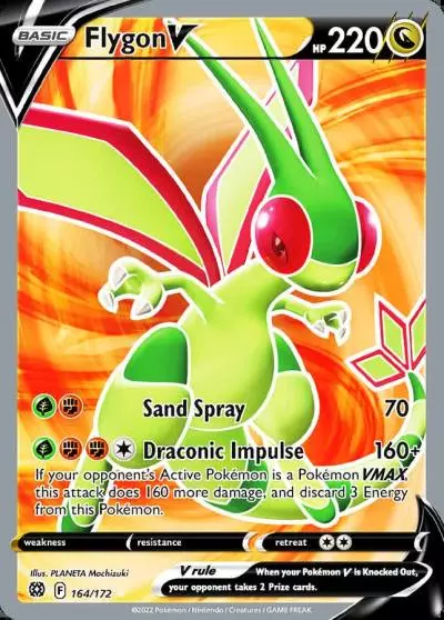 Flygon V 164/172 Brilliant Stars Pokemon card