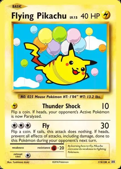 Flying Pikachu 110/108 Evolutions Pokemon card
