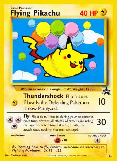 Flying Pikachu 25/53 Wizards Black Star Promos Pokemon card