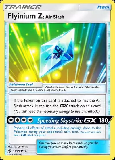Flyinium Z: Air Slash 195/236 Unified Minds Pokemon card