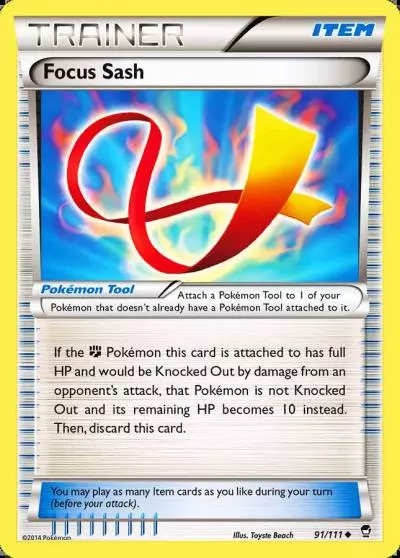 Focus Sash 91/111 Furious Fists Pokemon card