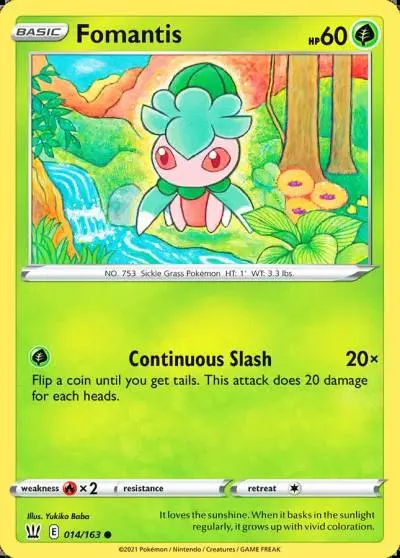 Fomantis 14/163 Battle Styles Pokemon card