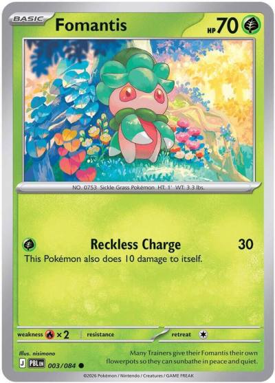 Fomantis 3/84 Pitch Black Pokemon card