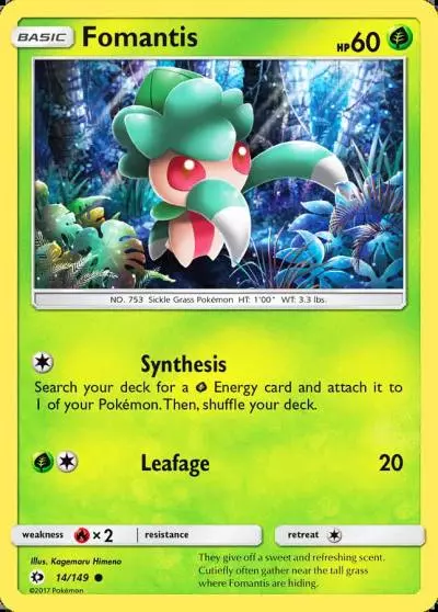 Fomantis 14/149 Sun & Moon Pokemon card