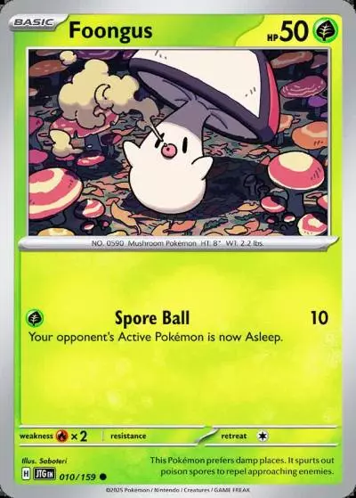 Foongus 10/159 Journey Together Pokemon card