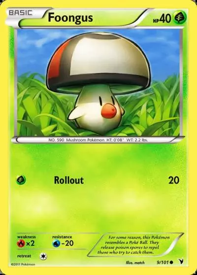Foongus 9/101 Noble Victories Pokemon card