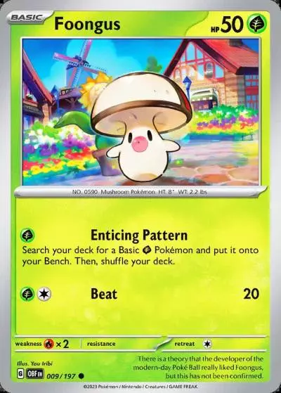 Foongus 9/197 Obsidian Flames Pokemon card
