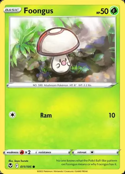 Foongus 11/195 Silver Tempest Pokemon card