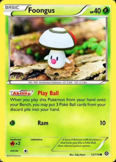 Foongus 12/114 Steam Siege Pokemon card