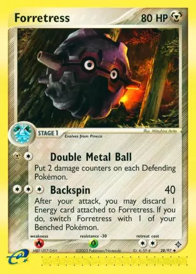 Forretress 28/97 Dragon Pokemon card