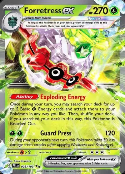 Forretress ex 5/193 Paldea Evolved Pokemon card