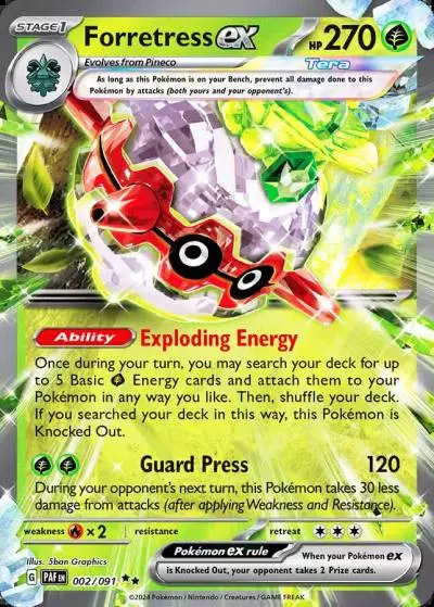 Forretress ex 2/91 Paldean Fates Pokemon card