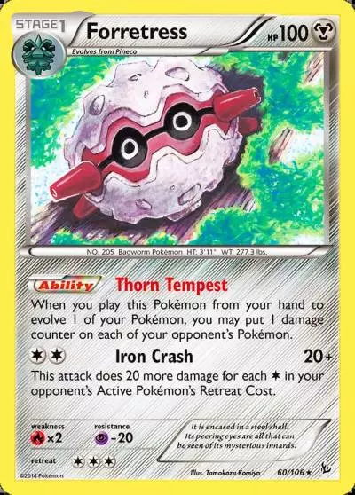 Forretress 60/106 Flashfire Pokemon card