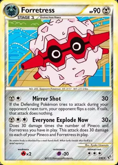 Forretress 3/90 HS—Undaunted Pokemon card