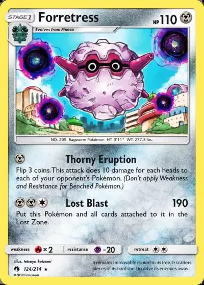 Forretress 124/214 Lost Thunder Pokemon card