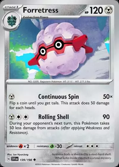 Forretress 139/198 Scarlet & Violet Pokemon card