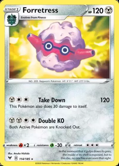 Forretress 114/185 Vivid Voltage Pokemon card