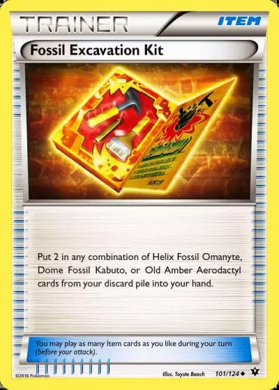 Fossil Excavation Kit 101/124 Fates Collide Pokemon card