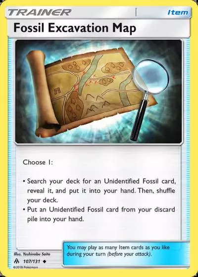 Fossil Excavation Map 107/131 Forbidden Light Pokemon card